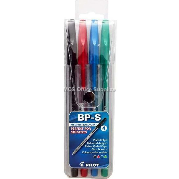 PILOT BPS Ballpoint FINE - Wallet 4 - Pack of 4 Pens PILOT BPS Ballpoint FINE - Wallet 4 - Pack of 4 Pens