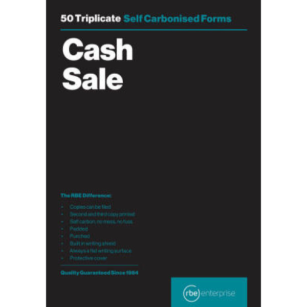 RBE NC A5 Triplicate Cash Sale RBE NC A5 Triplicate Cash Sale