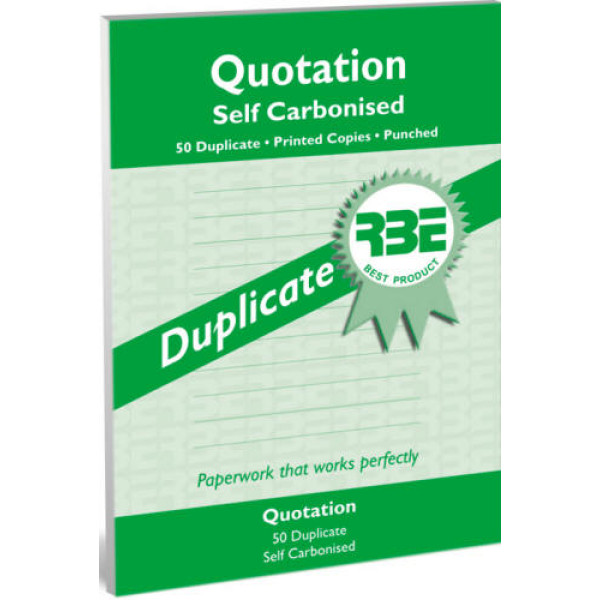 RBE NC A5 Duplicate Quotation Pad