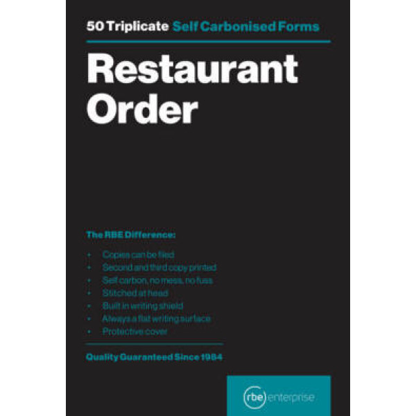 RBE NC Restaurant Order Pad Triplicate A6 - 5 Pack