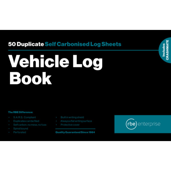 RBE NC Motor Vehicle Log Book Duplicate A5 - With Crashmate RBE NC Motor Vehicle Log Book Duplicate A5 - With Crashmate