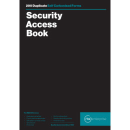 RBE A4 Security Access Book - 4 To View - 200 Numbered Slips