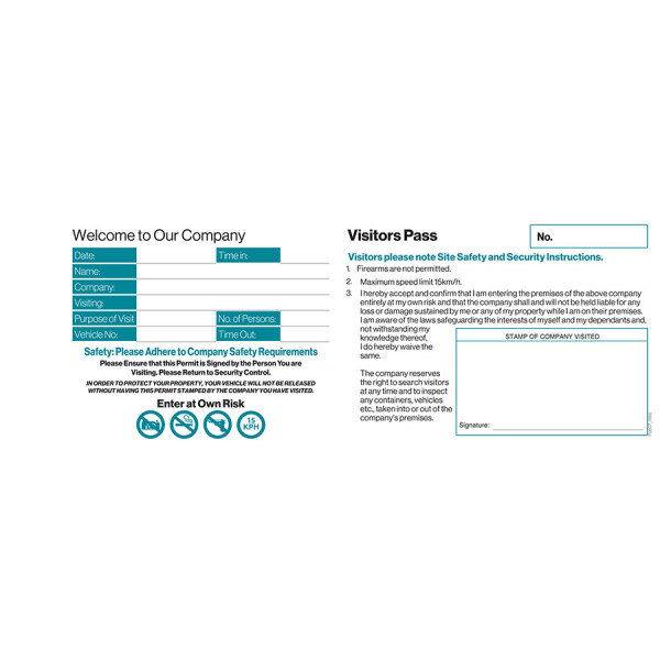 RBE A4 Security Access Book - 4 To View - 200 Numbered Slips RBE A4 Security Access Book - 4 To View - 200 Numbered Slips