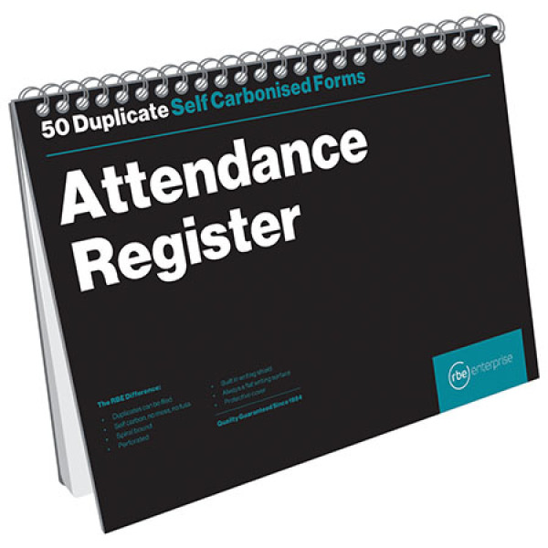 RBE A4 Attendance Register Duplicate Book