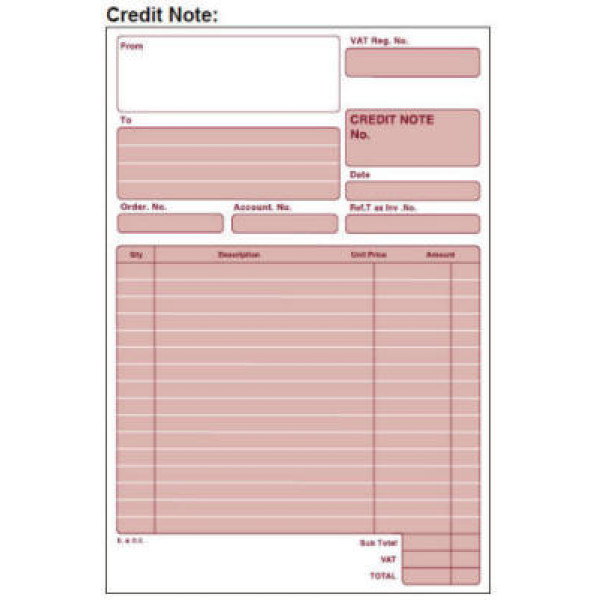 RBE A5 Duplicate Credit Note RBE A5 Duplicate Credit Note