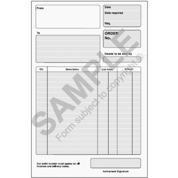 RBE A4 Duplicate Order Pad RBE A4 Duplicate Order Pad
