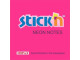 Stick'n Notes Neon 76x76mm Magenta (100 Sheets)
