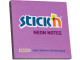 Stick'n Notes Neon 76x76mm Purple (100 Sheets)