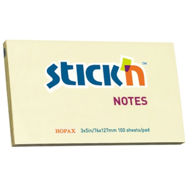 Stick'n Notes Pastel 76 x 127mm Yellow (100 Sheets) Stick'n Notes Pastel 76 x 127mm Yellow (100 Sheets)