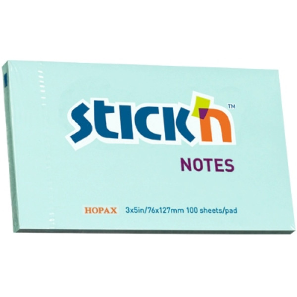 Stick'n Notes Pastel 76 x 127mm Blue (100 Sheets)