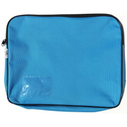 Treeline Blue Canvas Book Bag with 5cm Gusset Blue Treeline canvas book bag with zip closure, 5cm gusset and clear name-card holder
