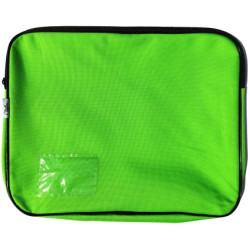 Treeline Lime Green Canvas Book Bag with 5cm Gusset Lime Green Treeline canvas book bag with zip closure, 5cm gusset and clear name-card holder