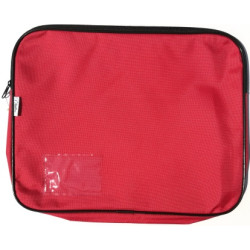 Treeline Red Canvas Book Bag with 5cm Gusset Red Treeline canvas book bag with zip closure, 5cm gusset and clear name-card holder