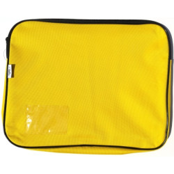 Treeline Yellow Canvas Book Bag with 5cm Gusset Yellow Treeline canvas book bag with zip closure, 5cm gusset and clear name-card holder