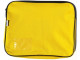 Yellow Treeline canvas book bag with zip closure, 5cm gusset and clear name-card holder