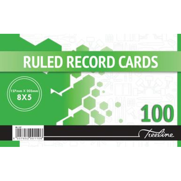 Treeline Ruled Record Cards 127 x 203mm. Treeline Ruled Record Cards 127 x 203mm.