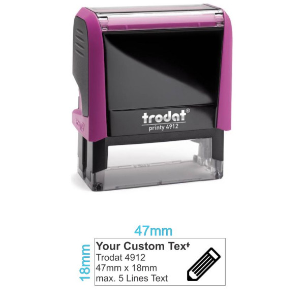 TRODAT 4912 Self Inking Rubber Stamp - 47 x 18mm