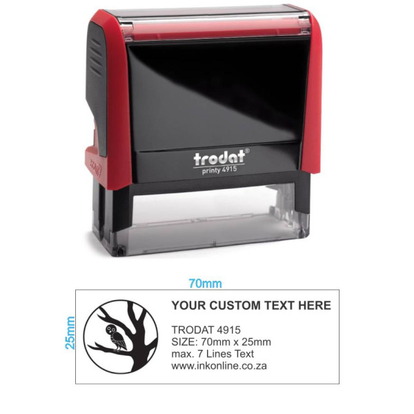 TRODAT 4915 Self Inking Rubber Stamp - 70 x 25mm TRODAT 4915 Self Inking Rubber Stamp - 70 x 25mm