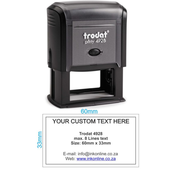 TRODAT 4928 Self Inking Rubber Stamp - 60 x 33mm