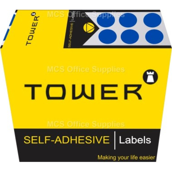 Tower Colour Code Labels Round 10mm Diameter Blue