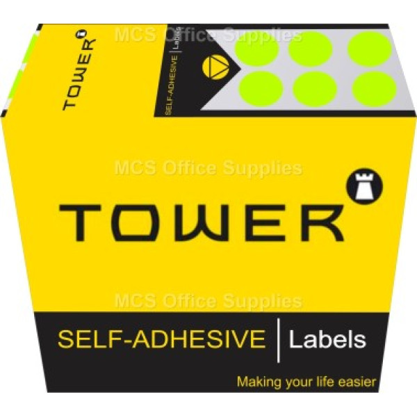 Tower Colour Code Labels Round 10mm Diameter Yellow Tower Colour Code Labels Round 10mm Diameter Yellow