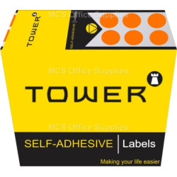 Tower Colour Code Labels Round 10mm Diameter Fluorescent Orange