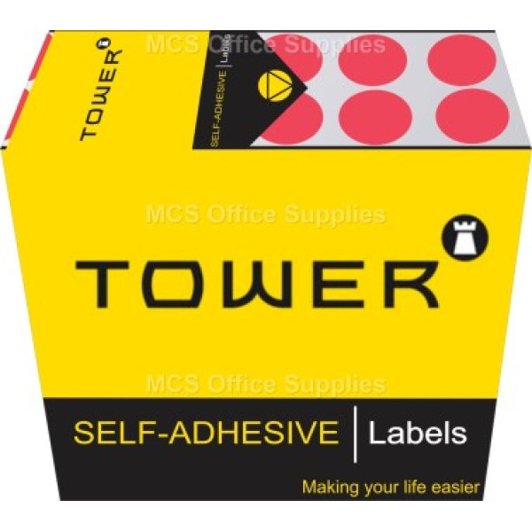 Tower Colour Code Labels Round 13mm Diameter Pink