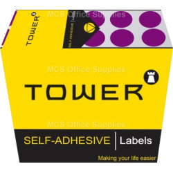 Tower Colour Code Labels Round 13mm Diameter Purple