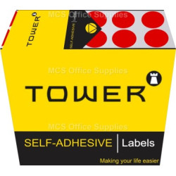 Tower Colour Code Labels Round 13mm Diameter Red