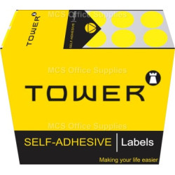 Tower Colour Code Labels Round 13mm Diameter Yellow