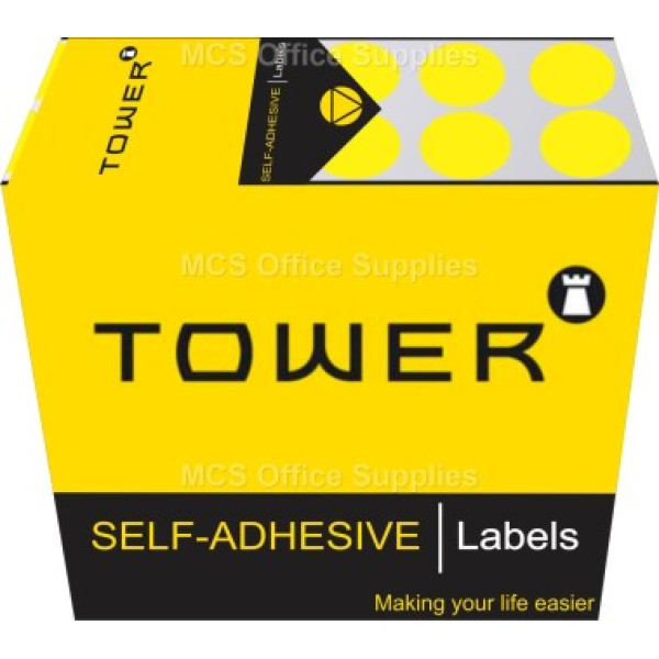 Tower Colour Code Labels Round 13mm Diameter Yellow