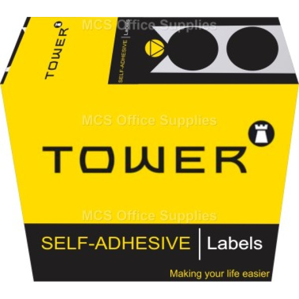 Tower Colour Code Labels Round 19mm Diameter Black Tower Colour Code Labels Round 19mm Diameter Black