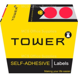 Tower Colour Code Labels Round 19mm Diameter Fluorescent Pink