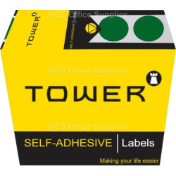 Tower Colour Code Labels Round 19mm Diameter Green