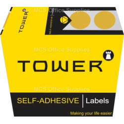 Tower Colour Code Labels Round 19mm Diameter Gold