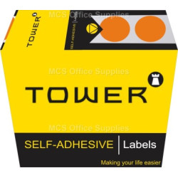 Tower Colour Code Labels Round 19mm Diameter Orange