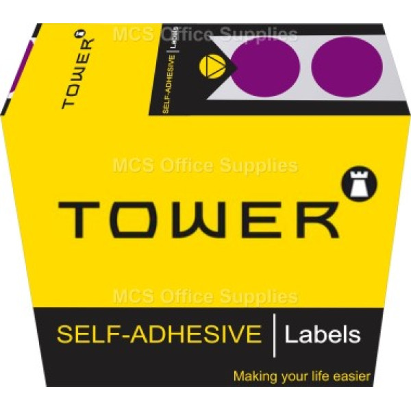 Tower Colour Code Labels Round 19mm Diameter Purple Tower Colour Code Labels Round 19mm Diameter Purple
