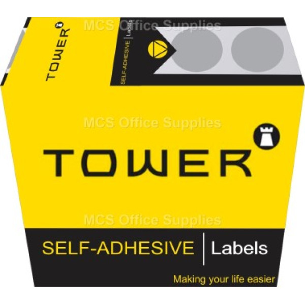 Tower Colour Code Labels Round 19mm Diameter Silver