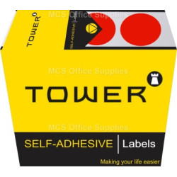 Tower Colour Code Labels Round 19mm Diameter Red