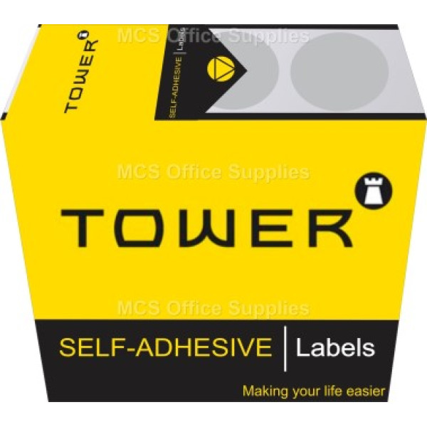 Tower Colour Code Labels Round 25mm Diameter Silver