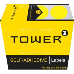 Tower Colour Code Labels Round 25mm Diameter Yellow