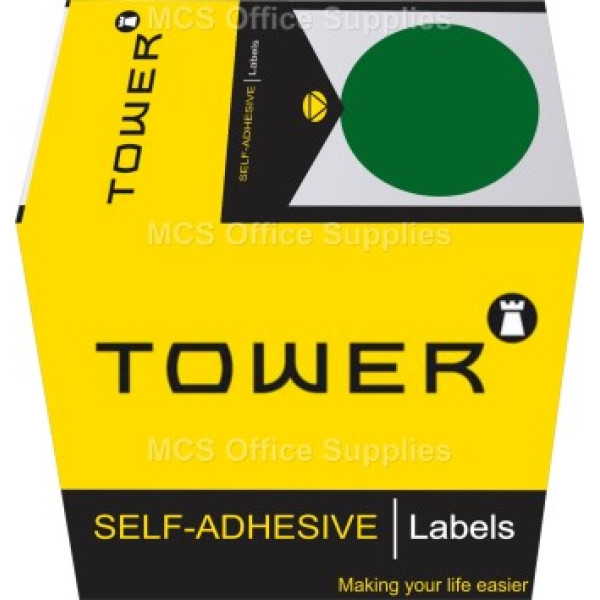 Tower Colour Code Labels Round 32mm Diameter Green Tower Colour Code Labels Round 32mm Diameter Green