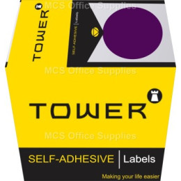 Tower Colour Code Labels Round 32mm Diameter Purple