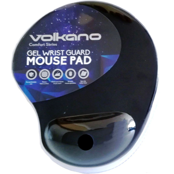 VOLKANO Comfort Series Gel Wrist Guard Mouse Pad - Black