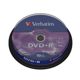 VERBATIM - DVD+R Matt Silver - 16x Speed (Spindle - 10 Pack)