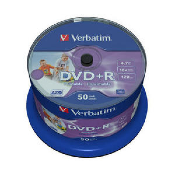 VERBATIM - DVD+R Printable 16x Speed (Spindle - 50 Pack) VERBATIM - DVD+R Printable 16x Speed (Spindle - 50 Pack)