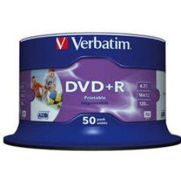 VERBATIM - DVD+R Printable 16x Speed (Spindle - 50 Pack)