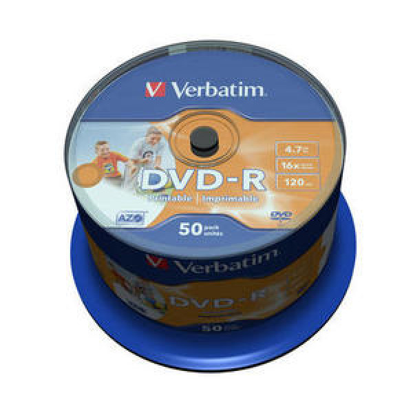 VERBATIM - DVD-R Printable 16x Speed (Spindle - 50 Pack) VERBATIM - DVD-R Printable 16x Speed (Spindle - 50 Pack)