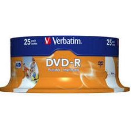 VERBATIM - DVD-R - Wide Photo Printable 16x Speed (Spindle - 25 Pack)