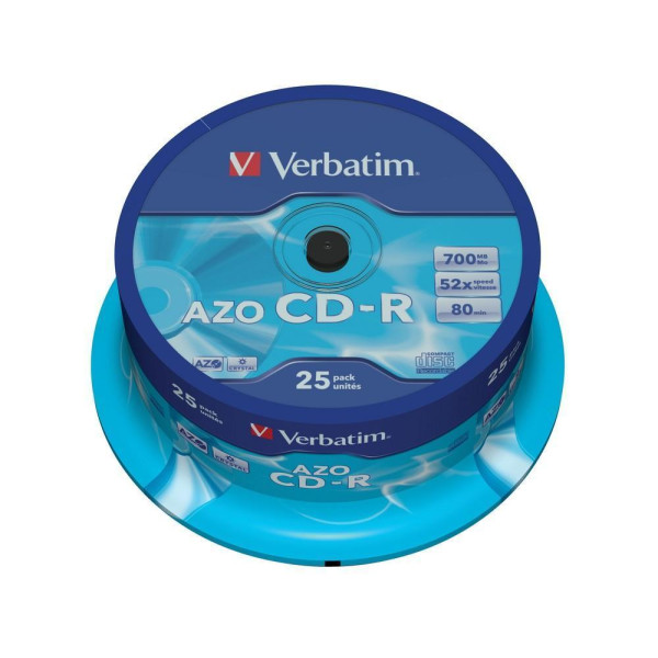 VERBATIM - 700Mb - CD-R (52x) - Crystal, Spindle (Pack of 25)
